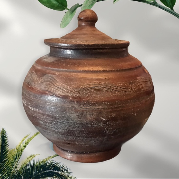 Accents | Terracota Clay Pot With Lid Handcrafted | Poshmark